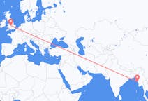 Flights from Kyaukpyu, Myanmar (Burma) to Birmingham, the United Kingdom