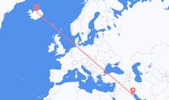 航班从科威特科威特城市到阿克雷里市，冰岛塞尔
