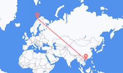 Vluchten van Haikou, China naar Tromso, Noorwegen