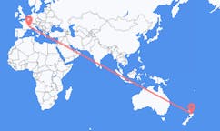 뉴질랜드 와카타네에서 출발해 프랑스 그르노블까지(으)로 가는 항공편