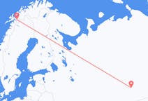 ロシアのエカテリンブルグからから、ノルウェーのナルビクまでのフライト