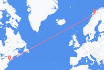 Flyg från New York till Narvik
