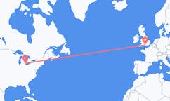 Flyreiser fra Detroit, USA til Southampton, England