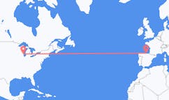 Loty z Milwaukee, Stany Zjednoczone do Santandera, Hiszpania