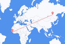 Flights from Conakry, Guinea to Neryungri, Russia