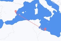 利比亚出发地 的黎波里飞往利比亚目的地 巴倫西亞的航班