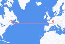 Flyreiser fra Moncton, Canada til Genève, Sveits