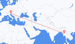 出发地 缅甸奈比多目的地 意大利的里雅斯特的航班