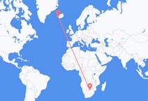 Vluchten van Gaborone, Botswana naar Reykjavík, IJsland