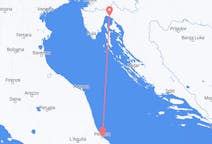 Flug frá Rijeka, Króatíu til Pescara, Ítalíu