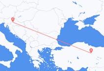从萨格勒布飞往錫瓦斯的航班