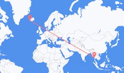 Flights from the city of Dawei Township, Myanmar (Burma) to the city of Reykjavik, Iceland