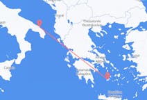 Vluchten van Plaka, Griekenland naar Brindisi, Italië