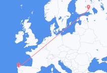 出发地 芬兰出发地 拉彭兰塔目的地 西班牙圣地亚哥 － 德孔波斯特拉的航班