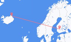 Flyg från Thorshofn, Island till Tammerfors, Finland
