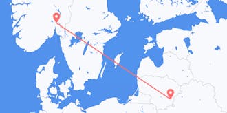 出发地 立陶宛目的地 挪威的航班