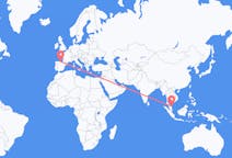 Vluchten van Kuala Terengganu, Maleisië naar Santander, Spanje