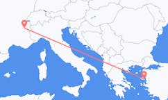 Lennot Chamberystä, Ranska Mytileneen, Kreikka