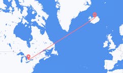 Fly fra byen Waterloo, Canada til byen Akureyri, Island