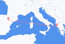 Flights from Zaragoza in Spain to Corfu in Greece