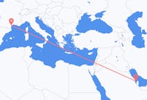 Flyreiser fra Bahrain Island, Bahrain til Aspiran, Frankrike