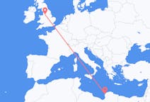 出发地 利比亚出发地 班加西前往英格兰的曼徹斯特的航班