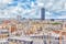 photo of beautiful panoramic view of Paris from the roof of the Pantheon view of the Montparnasse tower in France.