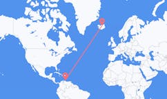 Flyreiser fra Willemstad, Curaçao til Akureyri, Island