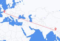 Flyreiser fra Lashio, Myanmar (Burma) til Paris, Frankrike
