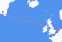 Flyrejser fra Amsterdam, Holland til Narsaq, Grønland