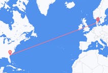 Flyreiser fra Hilton Head Island, USA til Århus, Danmark