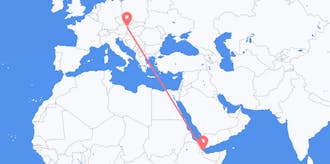 Flyreiser fra Djibouti til Østerrike