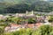 photo of aerial view of ancient Castles of Bellinzona in Ticino, Switzerland.