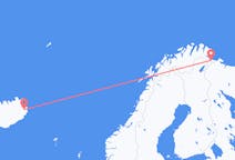 Vluchten van Egilsstaðir, IJsland naar Kirkenes, Noorwegen