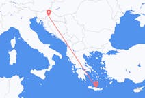 Flights from Zagreb in Croatia to Heraklion in Greece