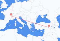 フランス、 リヨンから、フランス、ディヤルバクル行き行きのフライト