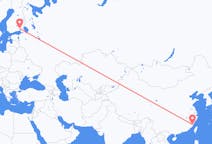 Flyg från Fuzhou, Kina till Villmanstrand, Finland