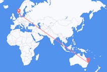 Flyg från Coffs Harbor, Australien till Kristiansand, Norge
