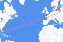 Flyg från Bimini, Bahamas till Warszawa, Polen