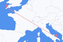 Flyg från Bari, Italien till Newquay, England