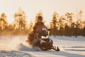 Rovaniemi의 Lappish Wilderness에 하루 종일 설상차 사파리