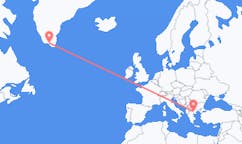 Flyrejser fra Narsaq, Grønland til Thessaloniki, Grækenland