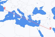 Flyrejser fra Qaisumah, Saudi-Arabien til Bordeaux, Frankrig