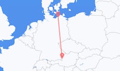Lennot Salzburgista, Itävalta Rostockiin, Saksa