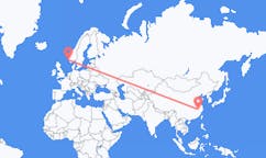 Flyg från Huangshan, Kina till Haugesund, Norge