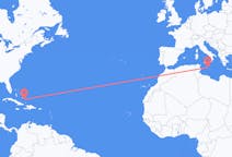 Flyreiser fra Spring Point, Bahamas til Malta, Malta