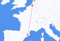 Vluchten van Barcelona, Spanje naar Brussel, België