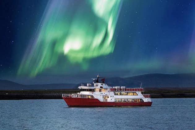 Cruzeiro da aurora boreal saindo do centro de Reykjavik