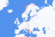 Flights from Leknes, Norway to Corfu, Greece