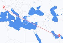 Lennot Dubaista, Yhdistyneet arabiemiirikunnat Chamberyyn, Ranska